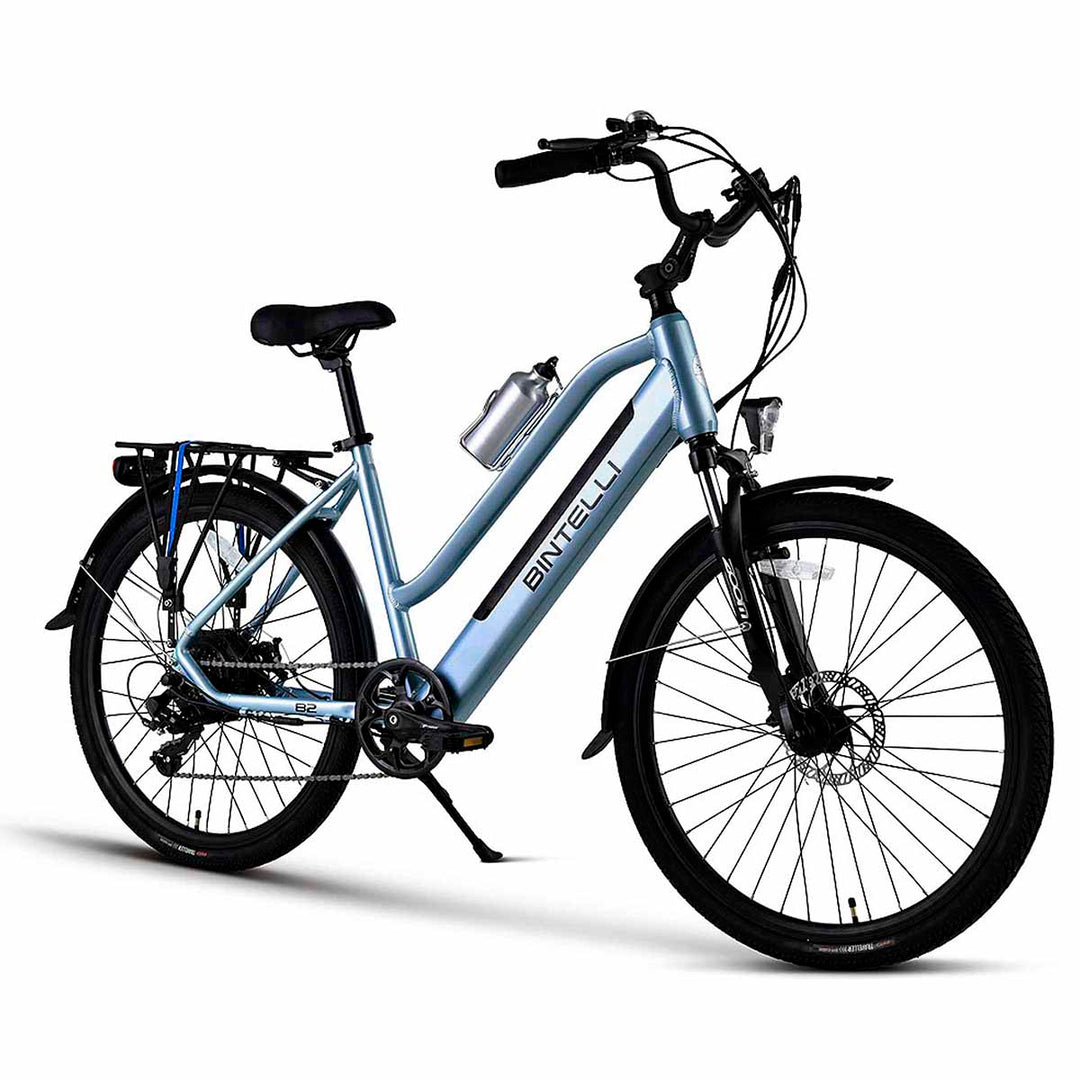 Bintelli B2 super sleek and stylish eBike, a beach-inspired electric bike cruiser with many standard features. Color: Blue