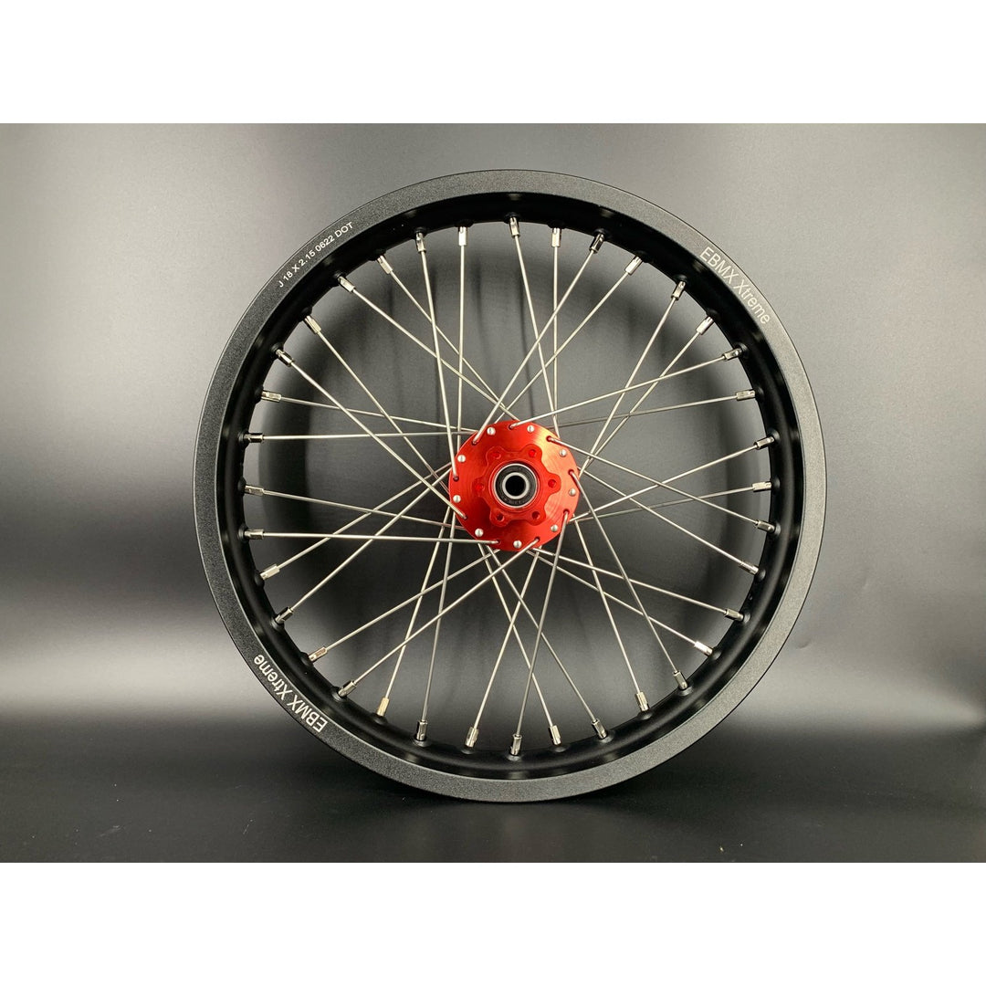 EBMX Xtreme Wheels for Surron Black Rim Red Hub