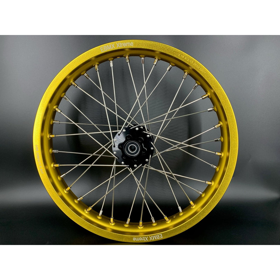 EBMX Xtreme Wheels for Surron Gold Rim Black Hub