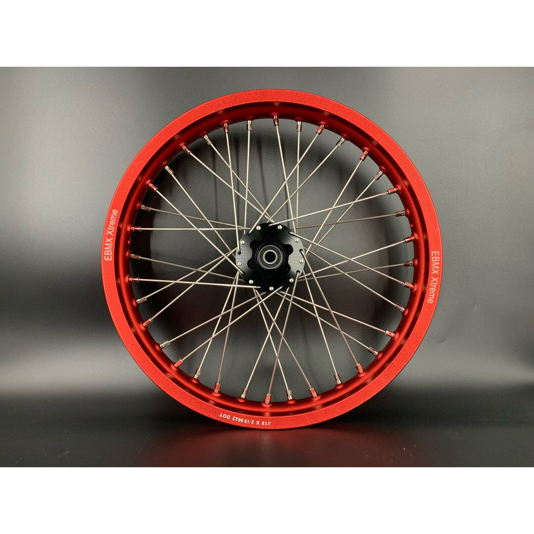 EBMX Xtreme Wheels for Surron Red Rim Black Hub