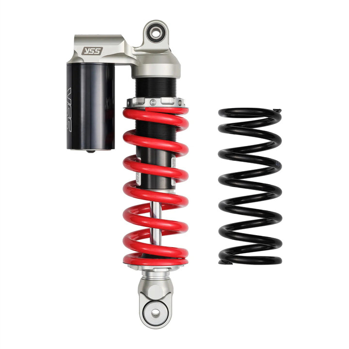 Surron/Segway Rear Shock Plus Linkage and Triangle with extra black spring, full view