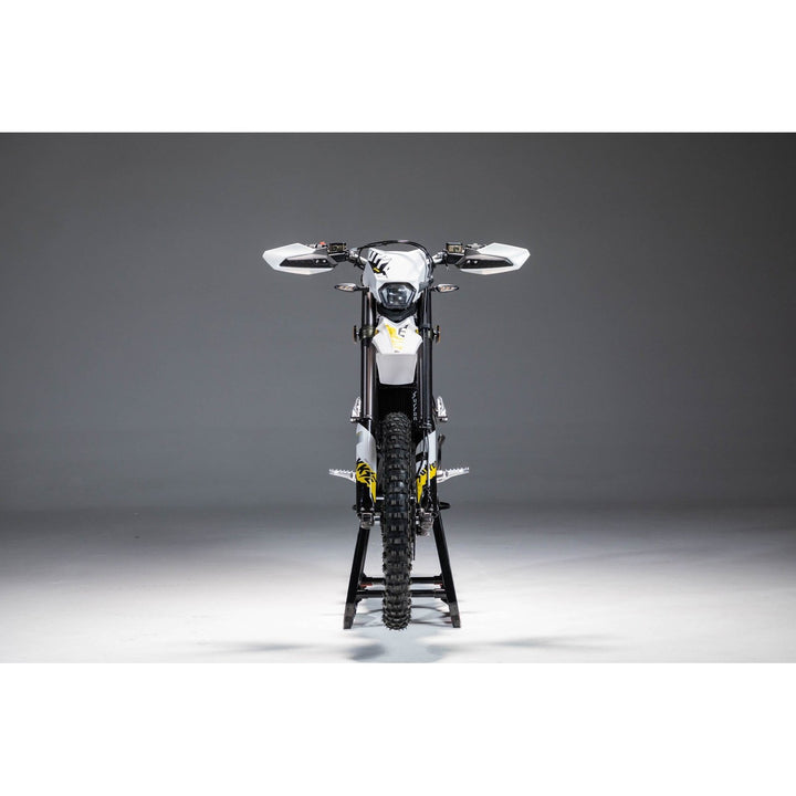 Surron Ultra Bee eBike on stand, front view 