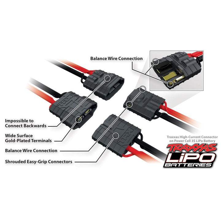 Traxxas 2872 LiPo 3S 11.1V 5000mAh 25C Battery Connector Full Assembly Callouts