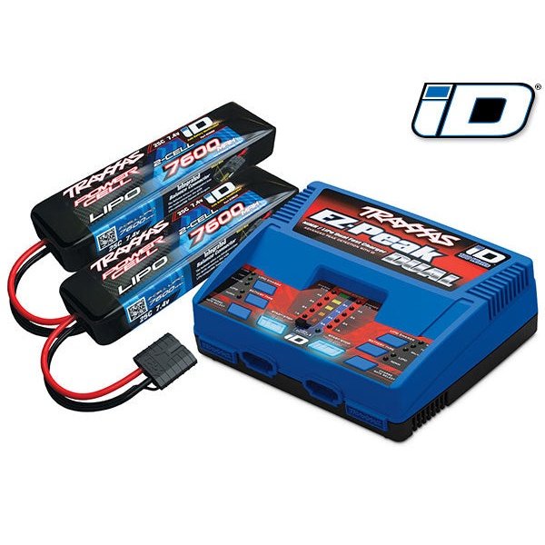 Traxxas Completer Pack, includes (2) 2869X 2S Batteries & 2972 EZ-Peak Fast Battery Charger for RC Models