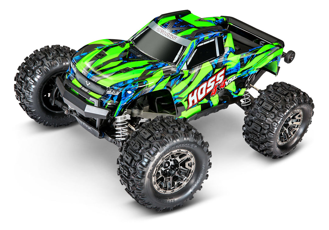 Traxxas Hoss 4x4 VXL Monster Truck RC Replica Green, top view