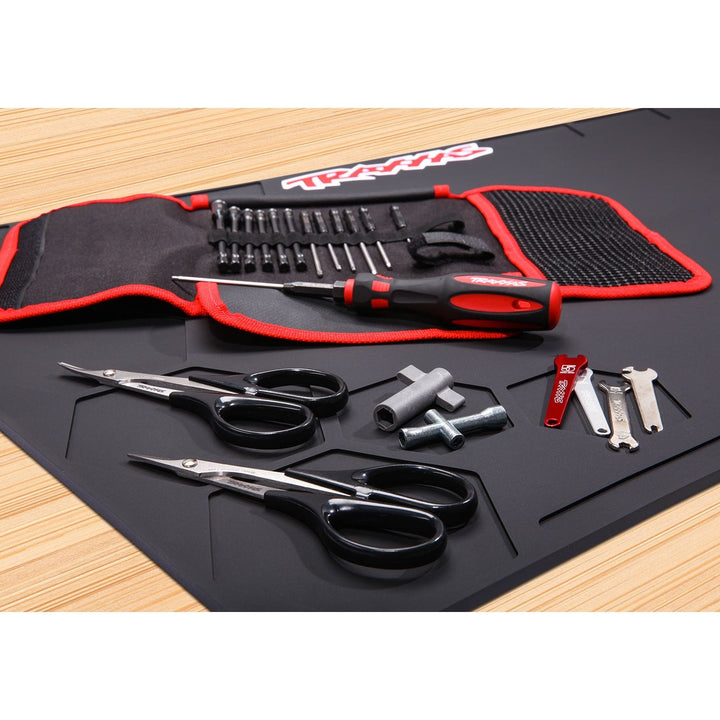 Traxxas Rubber Pit Mat with tools for RC workbench