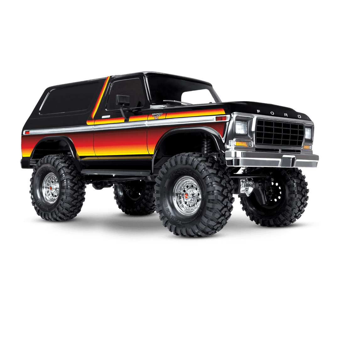 Traxxas TRX-4 1979 Ford Bronco RC Truck, side and front view