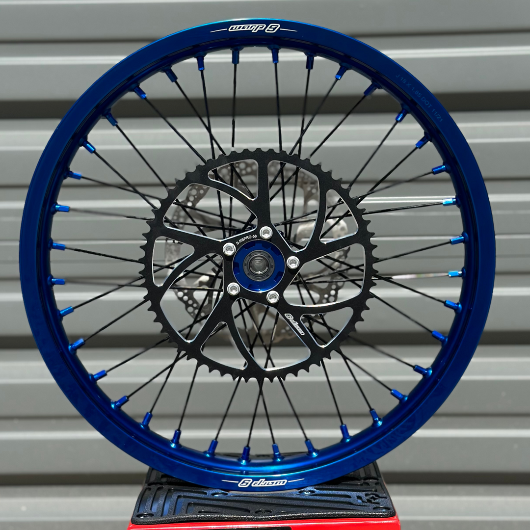 Warp-9 18" 21" Wheel Set, Anodized 7000 series aluminum rim. Blue color