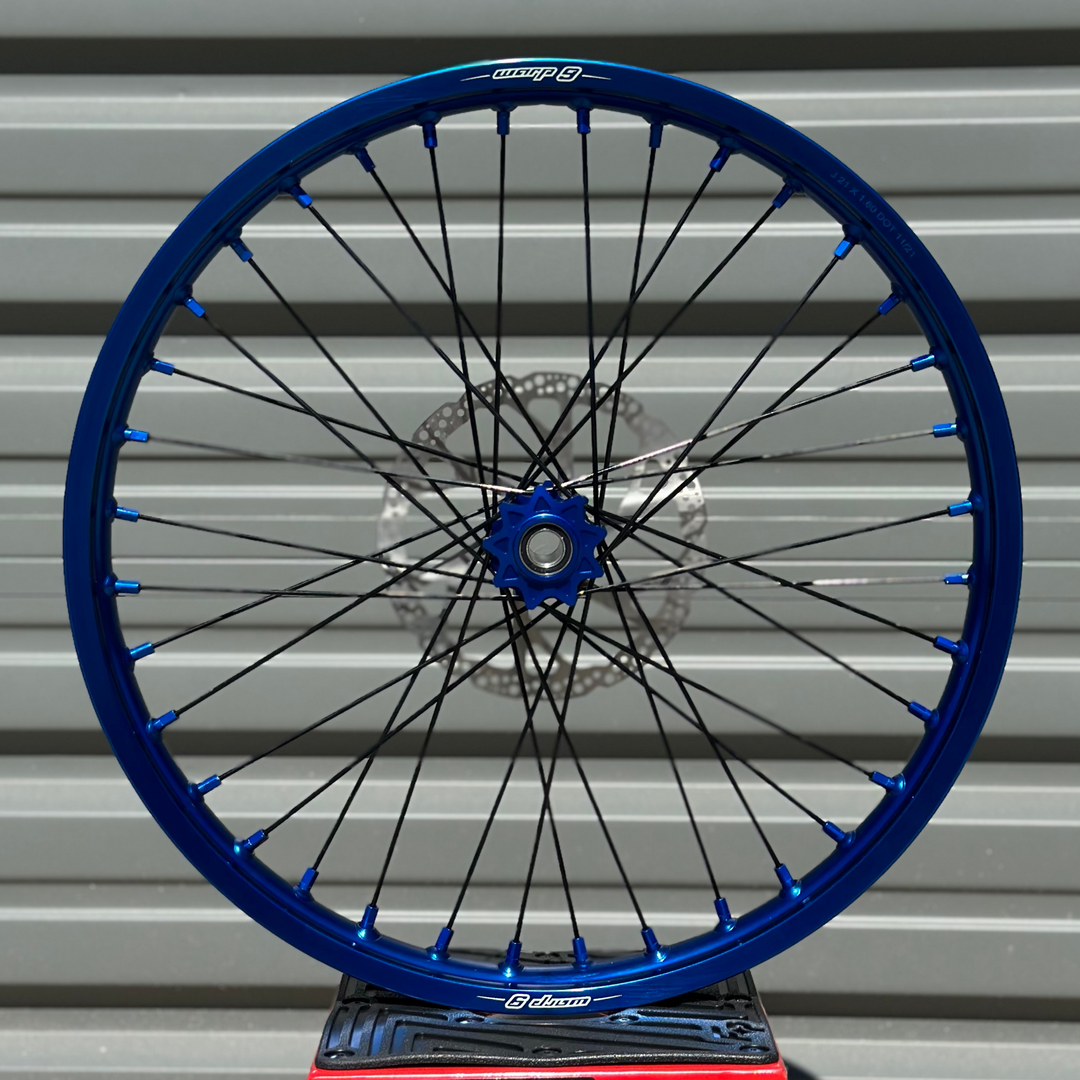 Warp-9 18" 21" Wheel Set, Stainless steel spokes and aluminum nipples. Blue color