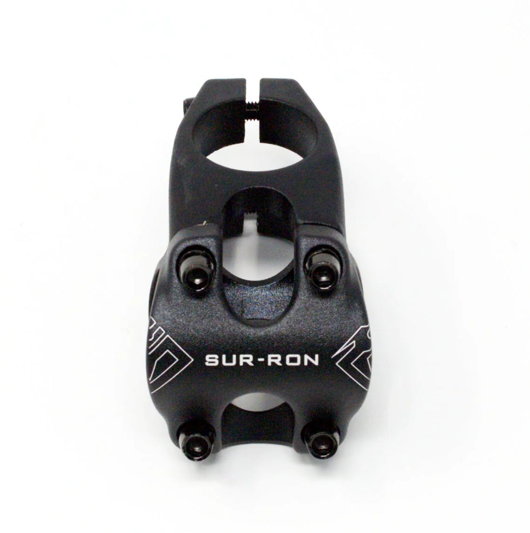 Surron OEM eBike Stem Mount Assembly, front and top view